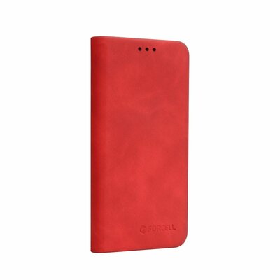 Forcell SILK flipes, bőr hatású, oldalra nyíló telefontok, kitámasztható, bankkártya tartó zsebbel - iPhone X, Piros