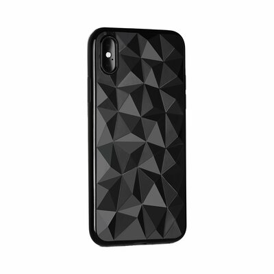 Forcell Prism 3D prizma mintás szilikon hátlapvédő telefontok - Huawei Y6 2019, Fekete