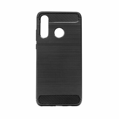 Forcell Carbon szilikon hátlapvédő telefontok, karbon mintás - Huawei P30 Lite, Fekete