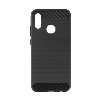 Forcell Carbon szilikon hátlapvédő telefontok, karbon mintás - Huawei P Smart 2019, Fekete