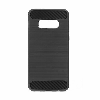 Forcell Carbon szilikon hátlapvédő telefontok, karbon mintás - Samsung Galaxy S10e, Fekete