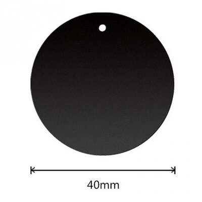 Öntapadós fémlap (mágneses autós telefontartóhoz ideális, kör alakú), Fekete [Univerzális]