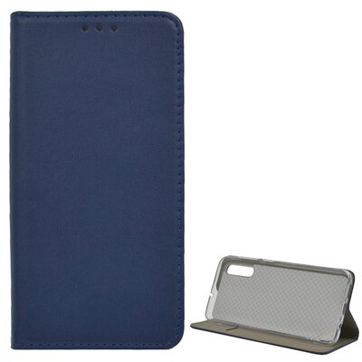 Telefontok álló, bőr hatású (flip, oldalra nyíló, asztali tartó funkció) Kék [Samsung Galaxy A50 (SM-505F)]