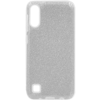 Hátlapvédő telefontok gumi / szilikon (műanyag belső, csillogó hátlap) Ezüst [Samsung Galaxy A10 (SM-105F)]