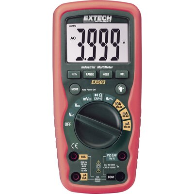 Extech EX503 Kézi multiméter digitális Kalibrált: ISO Vízálló (IP67) CAT III 1000 V, CAT IV 600 V Kijelző (digitek): 4000