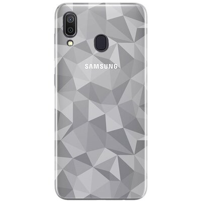 Hátlapvédő telefontok gumi / szilikon (3D, gyémánt minta) Átlátszó [Samsung Galaxy A30 (SM-A305F)]
