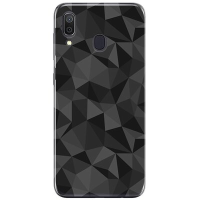 Hátlapvédő telefontok gumi / szilikon (3D, gyémánt minta) Fekete [Samsung Galaxy A30 (SM-A305F)]