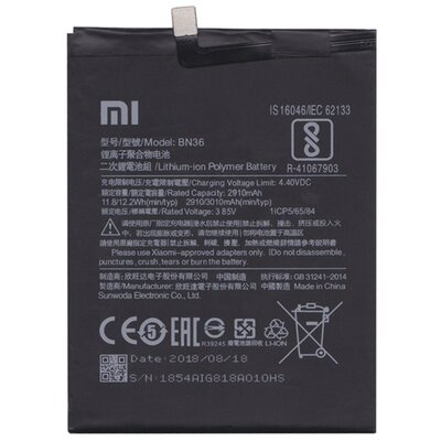 XIAOMI BN36 gyári akkumulátor 3010 mAh LI-Polymer [Xiaomi Mi A2 (Mi 6X)]