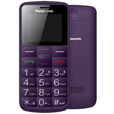 Mobiltelefon készülék, okostelefon PANASONIC KX-TU110 Senior (Purple), Nagy gomb és kijelző, vészhívó gomb!
