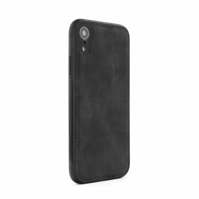Forcell Denim szilikon hátlapvédő telefontok, farmer hatású borítás - Huawei Y6 2019, Fekete