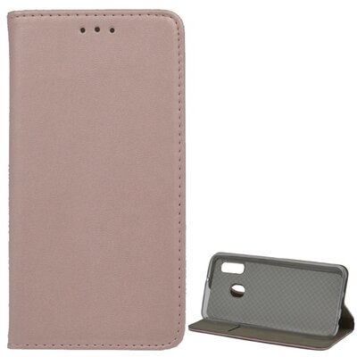 Telefontok álló, bőr hatású (flip, oldalra nyíló, asztali tartó funkció) RoseGold [Samsung Galaxy A20e (SM-A202F)]