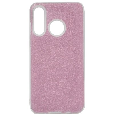 Hátlapvédő telefontok gumi / szilikon (műanyag belső, csillogó hátlap) Rózsaszín [Huawei P30 Lite (Nova 4e)]