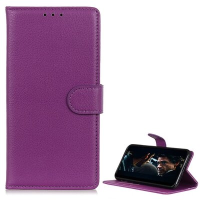 Telefontok álló, bőr hatású (flip, oldalra nyíló, asztali tartó funkció) Lila [Samsung Galaxy A70 (SM-A705F)]