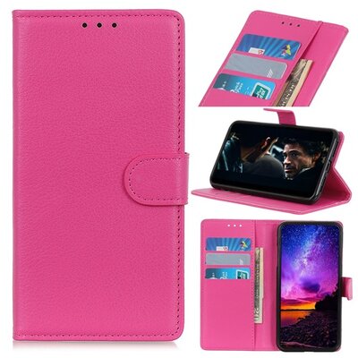 Telefontok álló, bőr hatású (flip, oldalra nyíló, asztali tartó funkció) Rózsaszín [Nokia 3.2]