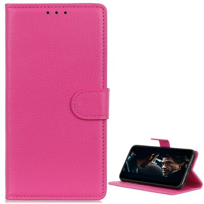 Telefontok álló, bőr hatású (flip, oldalra nyíló, asztali tartó funkció) Rózsaszín [Huawei Y6 2019 (Y6 Prime 2019)]