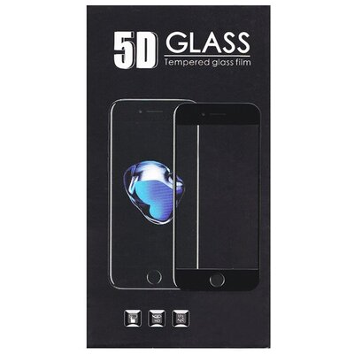 Kijelzővédő üvegfólia (5D full glue, íves, teljes felületén tapad, karcálló, 0.3 mm, 9H), Fekete [Xiaomi Redmi Note 7]