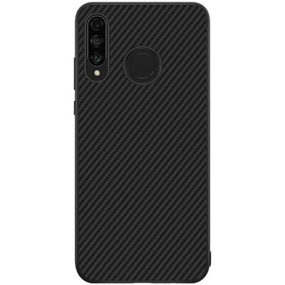 Nillkin Synthetic Fiber műanyag Hátlapvédő telefontok (karbon minta) Fekete [Huawei P30 Lite (Nova 4e)]