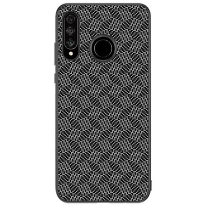 Nillkin Synthetic Fiber Plaid műanyag Hátlapvédő telefontok (3D, csíkos minta) Fekete [Huawei P30 Lite (Nova 4e)]