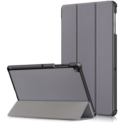 Tablet védőtok álló, bőr (aktív flip, oldalra nyíló, TRIFOLD asztali tartó funkció) SZÜRKE [Samsung Galaxy Tab S5e 10.5 WIFI (SM-T720), Samsung Galaxy Tab S5e 10.5 LTE (SM-T725)]