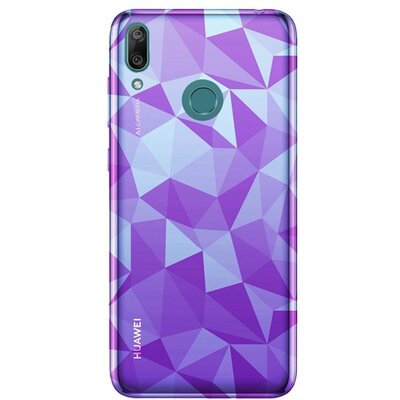Hátlapvédő telefontok gumi / szilikon (3D, gyémánt minta) Rózsaszín [Huawei Y7 2019 (Y7 Prime 2019)]
