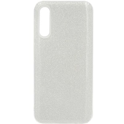 Hátlapvédő telefontok gumi / szilikon (műanyag belső, csillogó hátlap) Ezüst [Samsung Galaxy A50 (SM-A505F)]