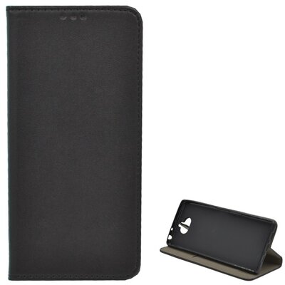 Telefontok álló, bőr hatású (flip, oldalra nyíló, asztali tartó funkció) Fekete [Sony Xperia 10+ Plus (L4213)]