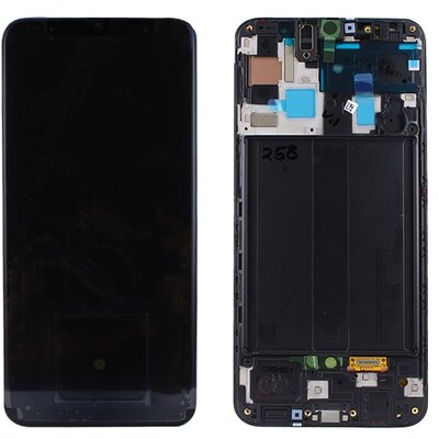 SAMSUNG GH82-19204A gyári LCD kijelző + érintőpanel, Fekete [Samsung Galaxy A50 (SM-A505F)]