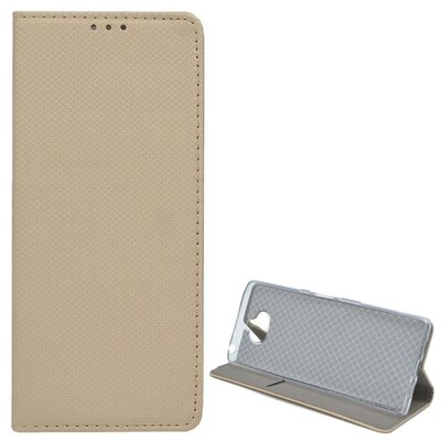 Telefontok álló, bőr hatású (flip, oldalra nyíló, asztali tartó funkció, rombuszminta) Arany [Sony Xperia 10 (L4113)]