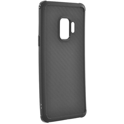 Roar Armor Carbon szilikon hátlapvédő telefontok (közepesen ütésálló, légpárnás sarok, karbonminta) Fekete [Samsung Galaxy S9 (SM-G960)]