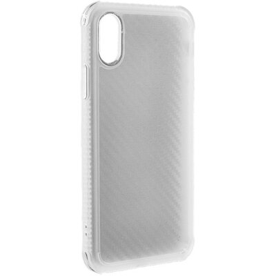 Roar Armor Carbon szilikon hátlapvédő telefontok (közepesen ütésálló, légpárnás sarok, karbonminta) Átlátszó [Apple iPhone X 5.8, Apple iPhone XS 5.8]