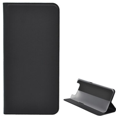 Telefontok álló, bőr hatású (flip, oldalra nyíló, asztali tartó funkció) Fekete [Samsung Galaxy A80 (SM-A805F)]