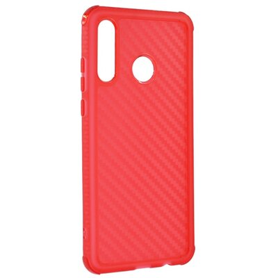 Roar Armor Carbon szilikon hátlapvédő telefontok (közepesen ütésálló, légpárnás sarok, karbonminta) Piros [Huawei P30 Lite (Nova 4e)]