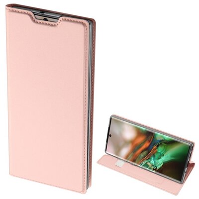 DUX DUCIS SKIN PRO telefontok álló, bőr hatású (flip, oldalra nyíló, bankkártya tartó, asztali tartó funkció) RoseGold [Samsung Galaxy Note 10 (SM-N970F)]