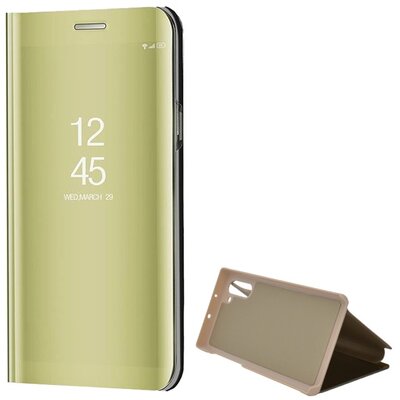Telefontok álló (aktív flip, oldalra nyíló, asztali tartó funkció, tükrös felület, Mirror View Case) Arany [Samsung Galaxy Note 10 (SM-N970F)]