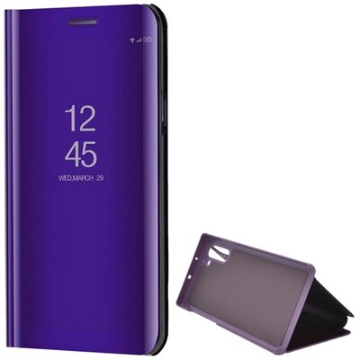 Telefontok álló (aktív flip, oldalra nyíló, asztali tartó funkció, tükrös felület, Mirror View Case) Lila [Samsung Galaxy Note 10 (SM-N970F)]