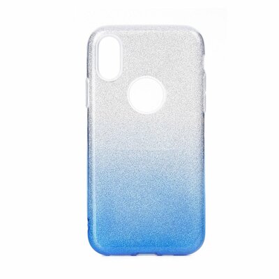 Forcell Shining szilikon hátlapvédő telefontok - Samsung Galaxy A40, átlátszó-kék