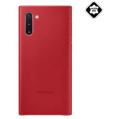 SAMSUNG EF-VN970LREG gyári műanyag hátlapvédő telefontok (valódi bőr hátlap) Piros [Samsung Galaxy Note 10 (SM-N970F)]