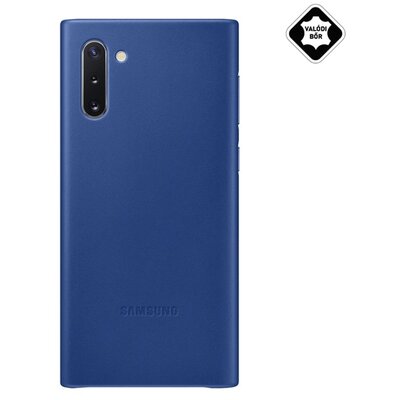 SAMSUNG EF-VN970LLEG gyári műanyag hátlapvédő telefontok (valódi bőr hátlap) Kék [Samsung Galaxy Note 10 (SM-N970F)]