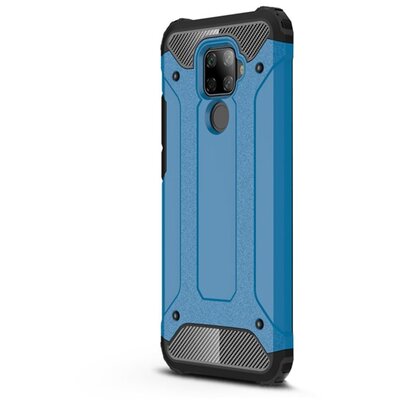 Defender műanyag hátlapvédő telefontok (közepesen ütésálló, légpárnás sarok, szilikon belső, fémhatás) Világoskék [Huawei Mate 30 Lite]