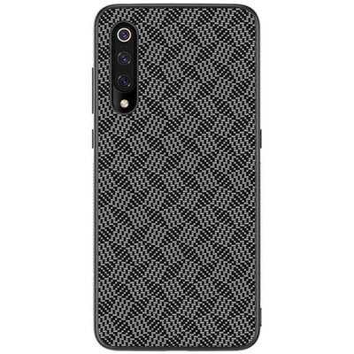 Nillkin Synthetic Fiber Plaid műanyag hátlapvédő telefontok (gumírozott, 3D, csíkos minta) Fekete [Xiaomi Mi 9]