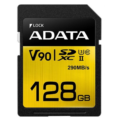 ADATA 128GB Premier ONE SDXC UHS-II U3 Class 10, R/W 290/260 MB/s