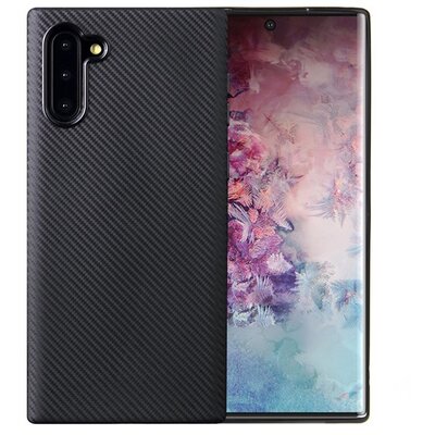 Szilikon hátlapvédő telefontok (karbon minta) Fekete [Samsung Galaxy Note 10 (SM-N970F)]