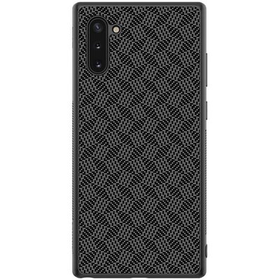 Nillkin Synthetic Fiber Plaid műanyag hátlapvédő telefontok (gumírozott, 3D, csíkos minta) Fekete [Samsung Galaxy Note 10 (SM-N970F)]