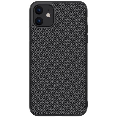 Nillkin Synthetic Fiber Plaid műanyag hátlapvédő telefontok (gumírozott, 3D, csíkos minta) Fekete [Apple iPhone 11]