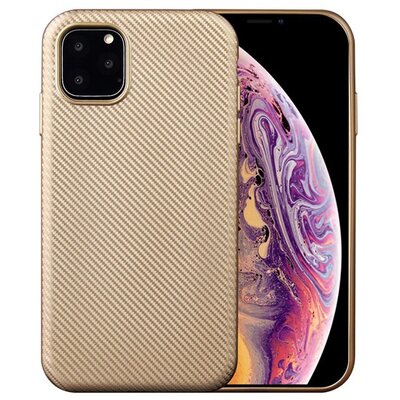 Szilikon hátlapvédő telefontok (karbon minta) Arany [Apple iPhone 11 Pro]