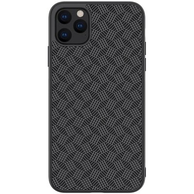Nillkin Synthetic Fiber Plaid műanyag hátlapvédő telefontok (gumírozott, 3D, csíkos minta) Fekete [Apple iPhone 11 Pro]