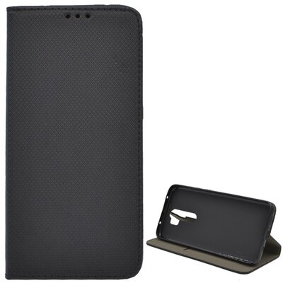 Telefontok álló, bőr hatású (flip, oldalra nyíló, asztali tartó funkció, rombusz minta) Fekete [Xiaomi Redmi Note 8 Pro]