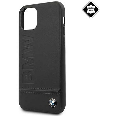 CG Mobile BMHCN58LLSB BMW Signature IMPRINT LOGO műanyag hátlapvédő telefontok (valódi bőr bevonat) Fekete [Apple iPhone 11 Pro]