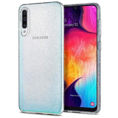 SPIGEN LIQUID CRYSTAL szilikon hátlapvédő telefontok (közepesen ütésálló, csillámporos, légpárnás sarok) Átlátszó [Samsung Galaxy A50 (SM-A505F), Samsung Galaxy A30s (SM-A307F)]