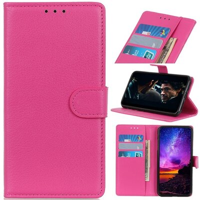 Telefontok álló, bőr hatású (flip, oldalra nyíló, asztali tartó funkció) Rózsaszín [Samsung Galaxy A2 Core (SM-A260F)]